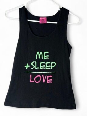 Y2K BodyCandy Black Tank Top with Neon Green & Pink Graphic